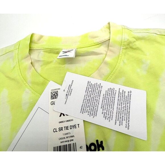 Reebok Unisex Classics Tie-Dye T-Shirt in Semi Energy Glow Size XS - Picture 6 of 10